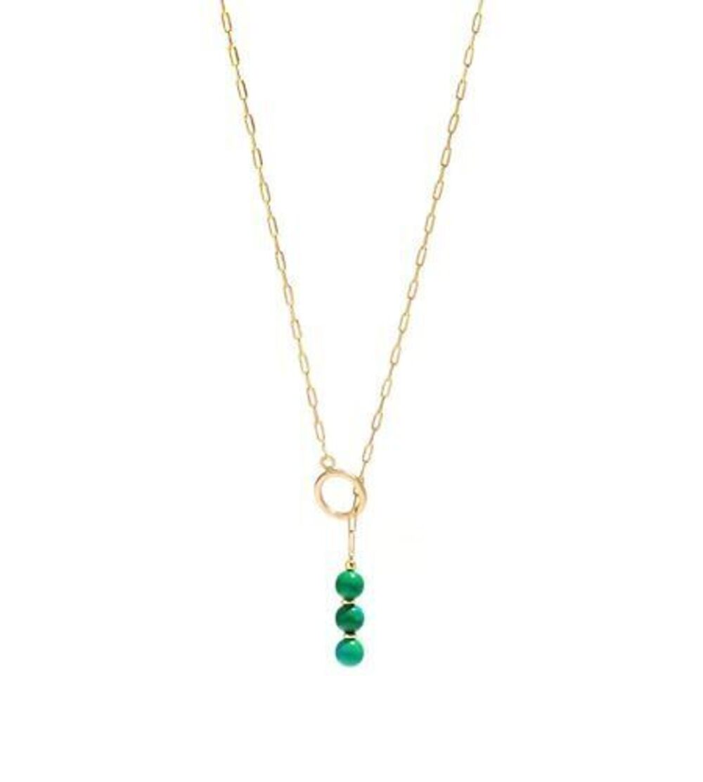 3747 Handmade Chrysocolla Lariat Necklace – Natural Chrysocolla Pendant –